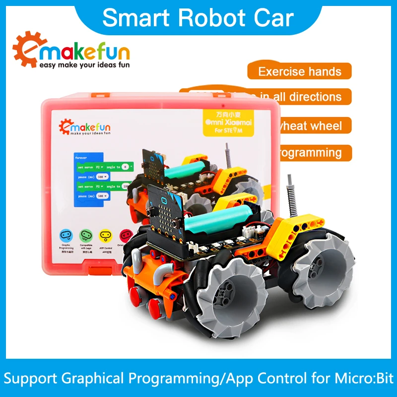 

Smart Robot Car Kit Xiaomai for Micro:bit Robotics Educational kit,Support Makecode Programming,APP and Infrared Remote Control