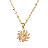 sunflower daisy pendant necklaces korea sun flower daisy charm gold necklace for women gifts for friend wholesale dropshipping