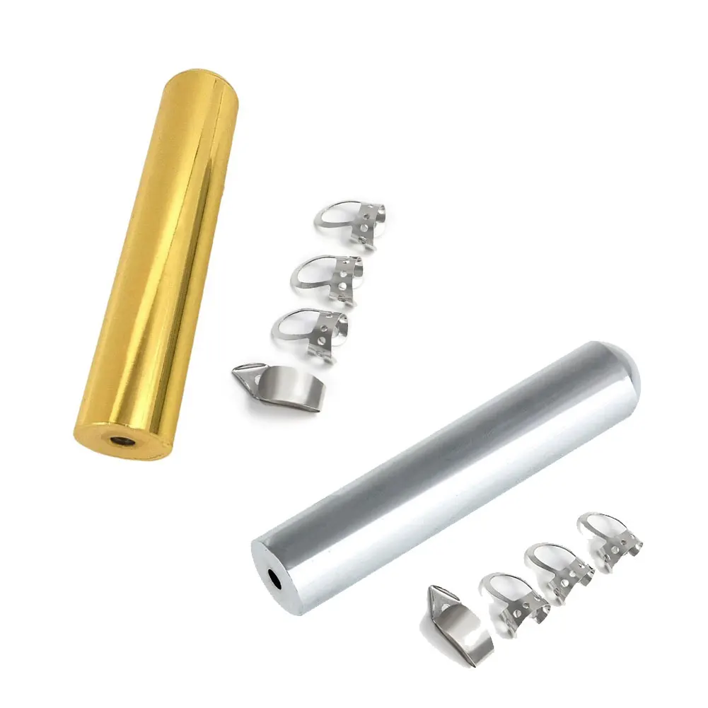 

5 Pcs/Set Guitar Slide Bar Kit 80mm Stainless Steel Guitar Slide Tone Bar with 4 Finger Picks for Electric Guitar