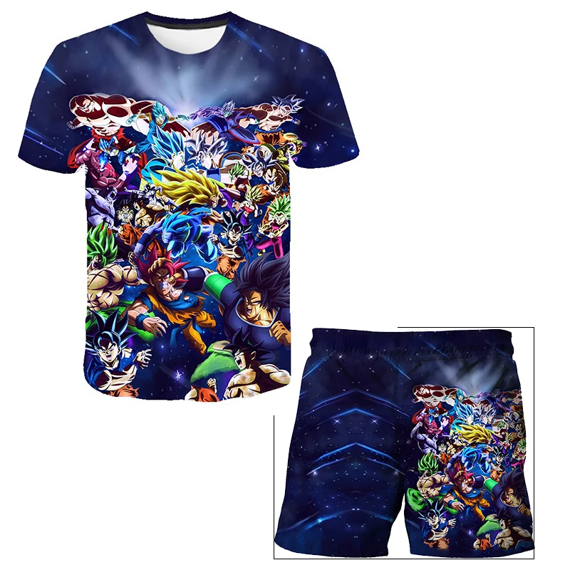 

Dragon-Ball 2Pcs Teen Kids Boys Outfit, Summer Toddlers Round Collar Short Sleeve Top + Casual Shorts Set 4T-14T Clothing Sets