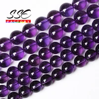 natural amethysts beads clear purple crystals round loose 6 8 10 12mm beads for jewelry making diy bracelet necklace accessories