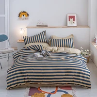 nordic houndstooth zebra print duvet cover single double queen king stripe bedding sets bed sheet linen simple plaid bedclothes