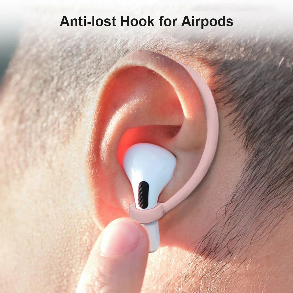 Protection for airpods earhook silicone Bluetooth-compatible wireless earphone holder earbuds ear hook apple anti-lost acces | Электроника