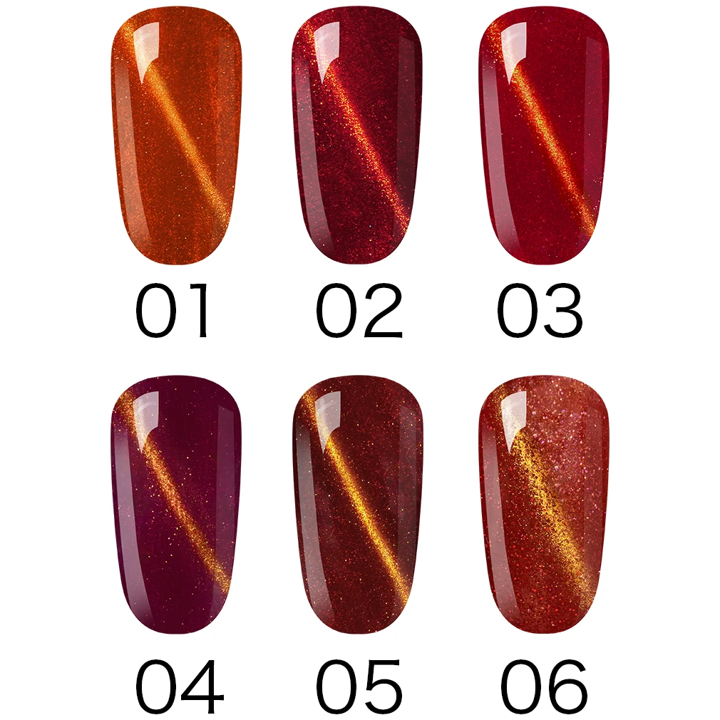 CLAVUZ 8 мл Золотой кошачий глаз лак для ногтей замачивается винно красный УФ гель