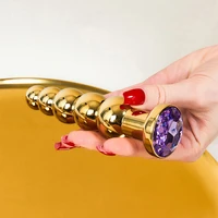 ojbk anal plug gem anal beads 5 beads stainless steel butt plug pleasure wand anal sex toys for men and women