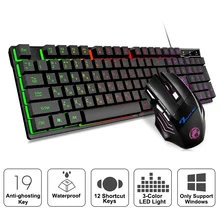 RGB Gaming keyboard Gamer keyboard and Mouse With Backlight USB 104 keycaps Wired Ergonomic Russian Keyboard For PC Laptop