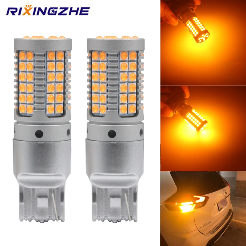 

RXZ 2PCS CANBUS p21w py21w W21W T20 LED 7440 S25 1156 BA15S BAU15S Bulbs 3030 69SMD car Turn Signal Lights Amber