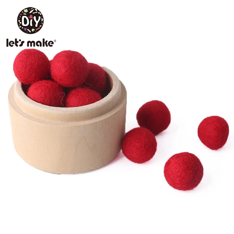 Red 120 шт 20 мм шарик из шерстяного войлока помпоны шарики DIY домашний декор для детской комнаты Висячие зеленые розовые белые лаймовые фиолетовые фетровые шары - Цвет: Red