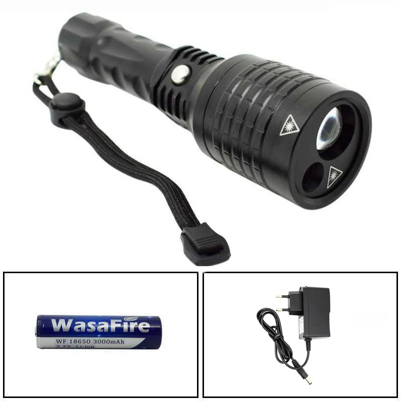 Высокомощный Q5 светодиодный фонарь перезаряжаемый зеленый лазерный тактический