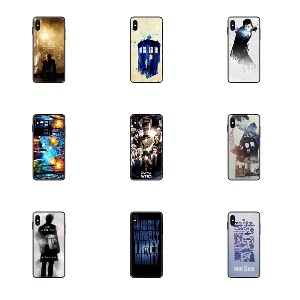 Черный мягкий многоцветный коллаж для Samsung Galaxy S5 S6 S7 S8 S9 S10 S10e S20 edge Lite Plus Ultra New Tardis
