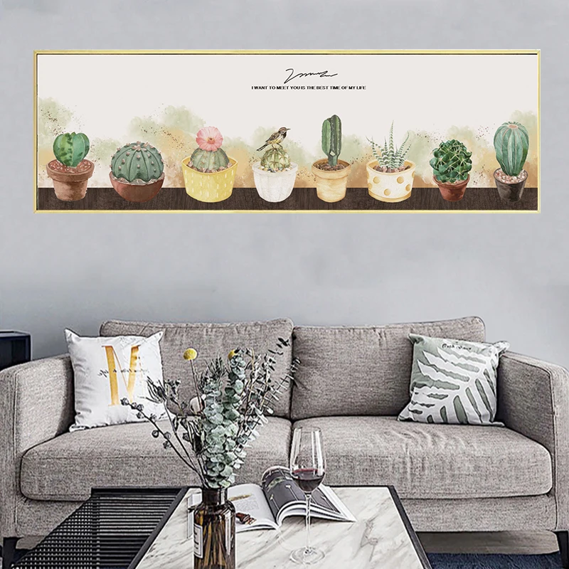 Цветочный Кактус растение настенное Искусство Холст постер и принт пейзаж