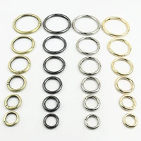 30pcs 10 50mm metal spring o dee ring openable keyring trigger snap clasp clip bag belt strap chain buckles accessories