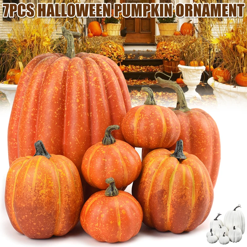 

Artificial Pumpkins Decoration Harvest Fall Pumpkins Fake Foam Pumpkins for Fall Autumn Decor Thanksgiving Halloween DRS