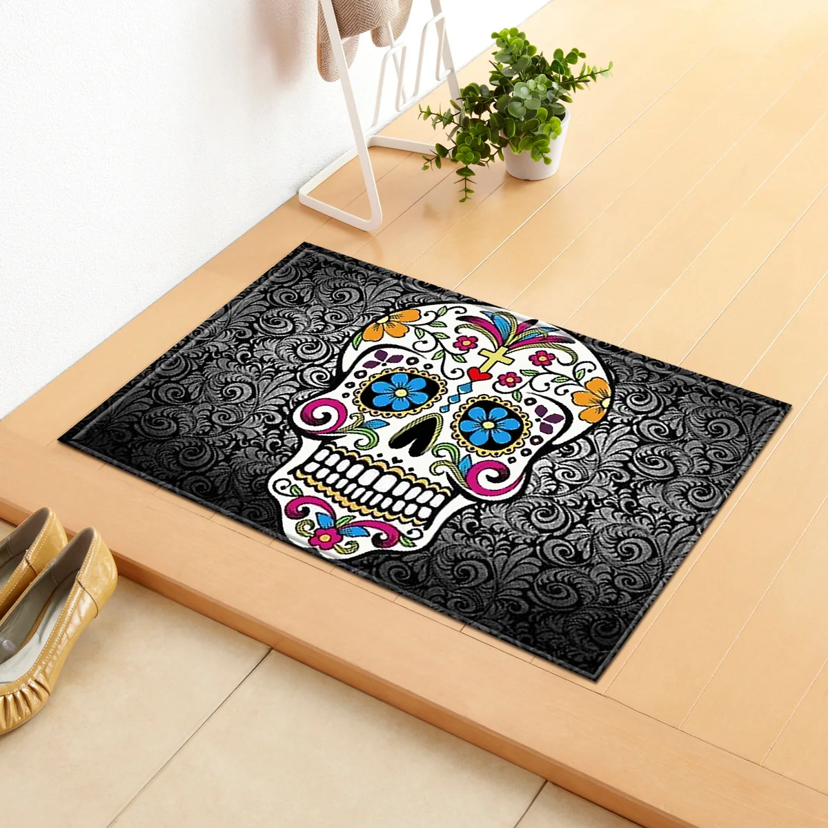 Нескользящий коврик для ванной с черепом флисовые коврики туалета пола