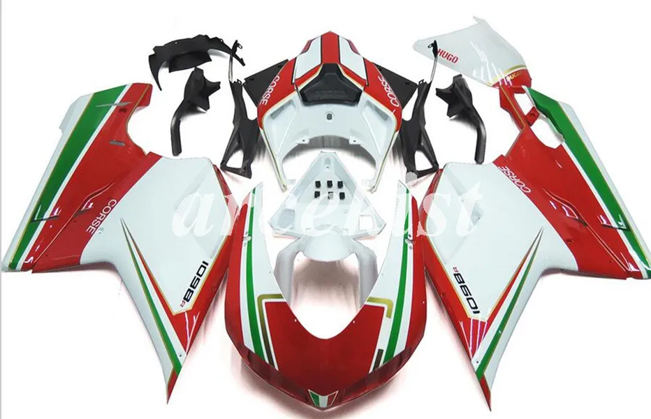 

Комплект обтекателей из АБС-пластика для литья под давлением, подходит для Ducati 1098, 848, 1198, evo, 2007, 2008, 2009, 2010, 2011, 2012, комплект кузова, зеленый, кра...