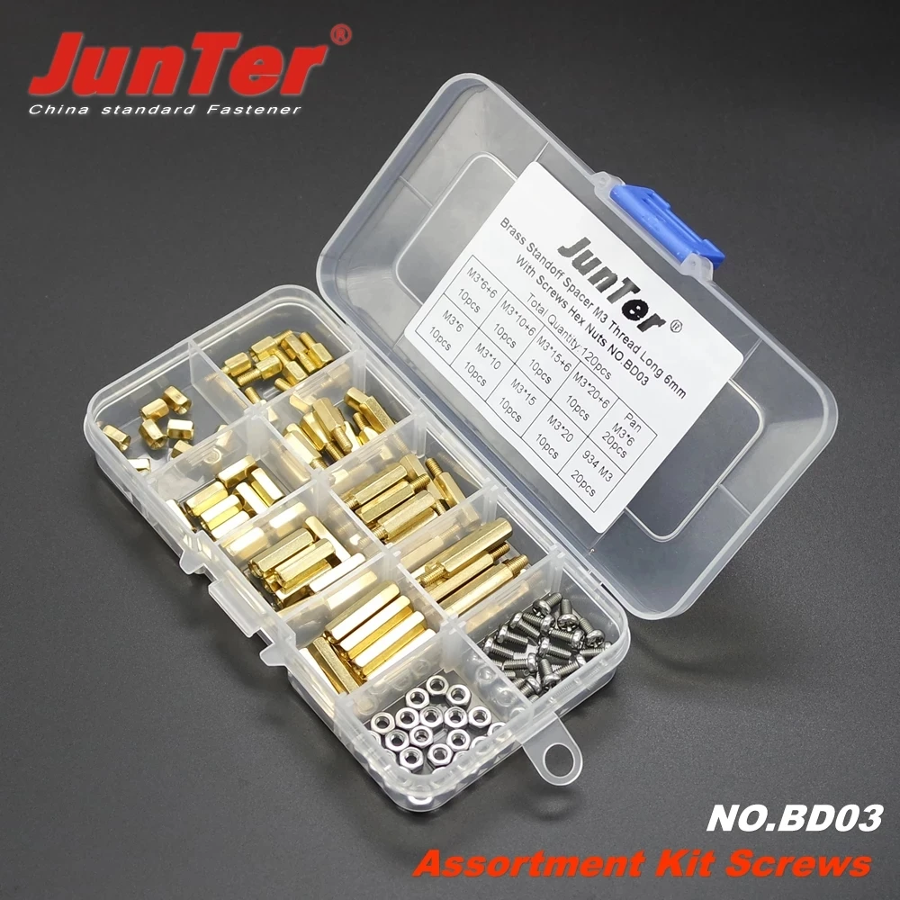 Высококачественная латунная Проставка M3 (3 мм) 120 шт. с винтами * 6 круглой головкой