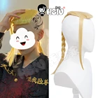 Парик для косплея Токийский рестигс, термостойкие синтетические волосы с золотой косичкой HSIU Ryuguuji Ken, шапочка