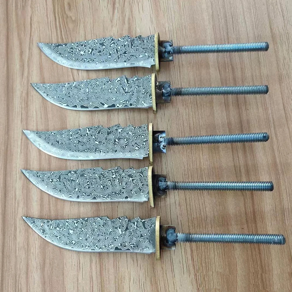 

Pure hand forging Damascus steel sheep head knife embryo