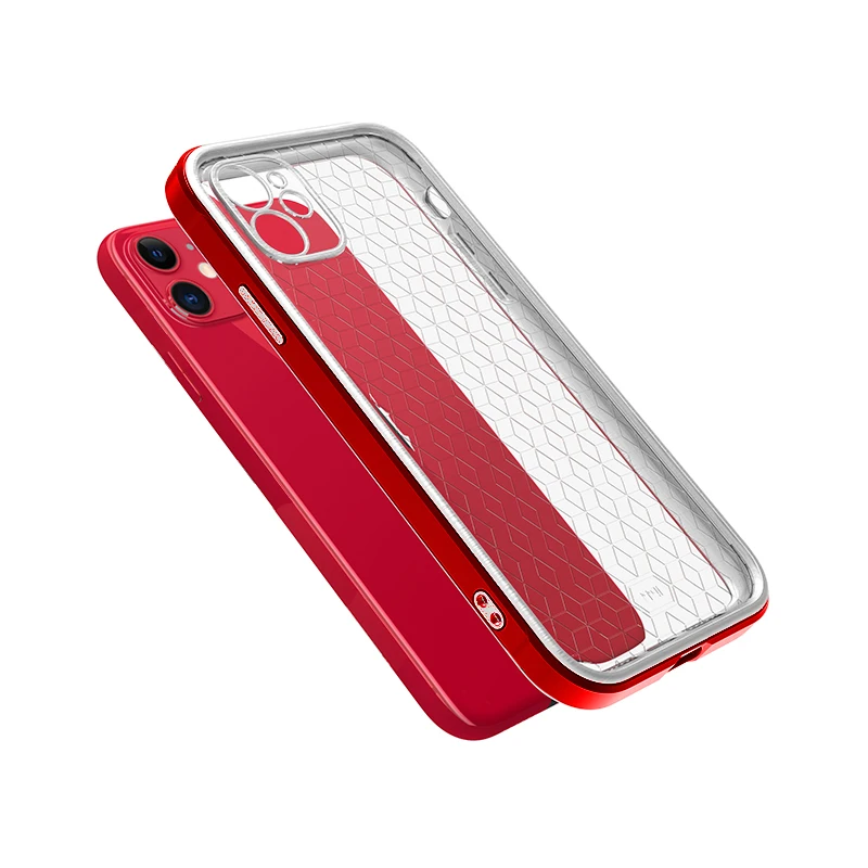 

Transparent Bumper Electroplating Phone Case For IPhone 12 11 Pro Max Mini TPU Shockproof Protective Cover