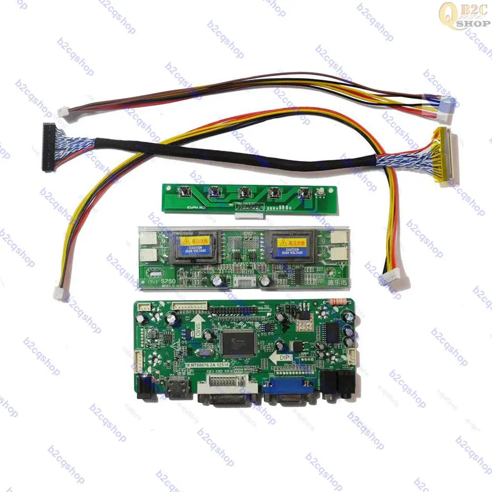NT68676 DIY Набор для платы ЖК-контроллер 1920X1080 M240HW01 V0 V.0 совместимому с HDMI + DVI VGA аудио |