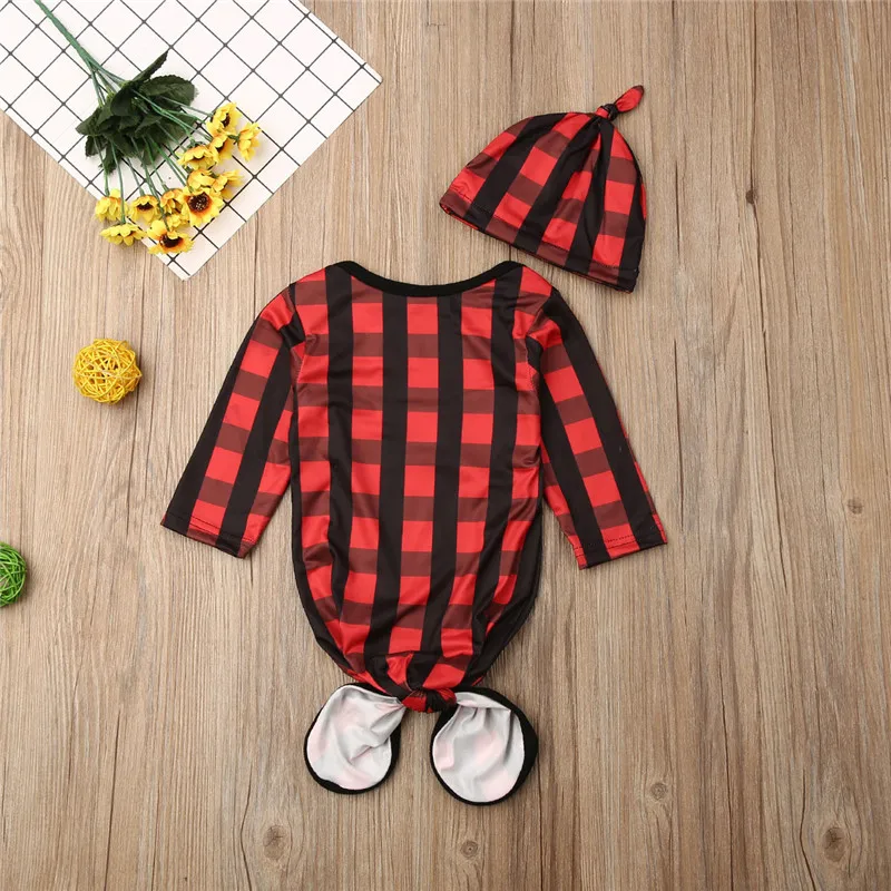 Детские спальные мешки для новорожденных 0 24 м Красное Клетчатое одеяло