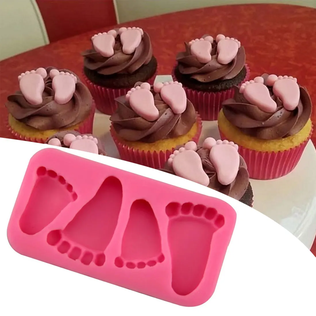 

New Creative Cake Mold baby foot Silicone Mold Chocolate Fondant Cake Decorating Baking Tool Bakeware Pudding baking Paste Mold