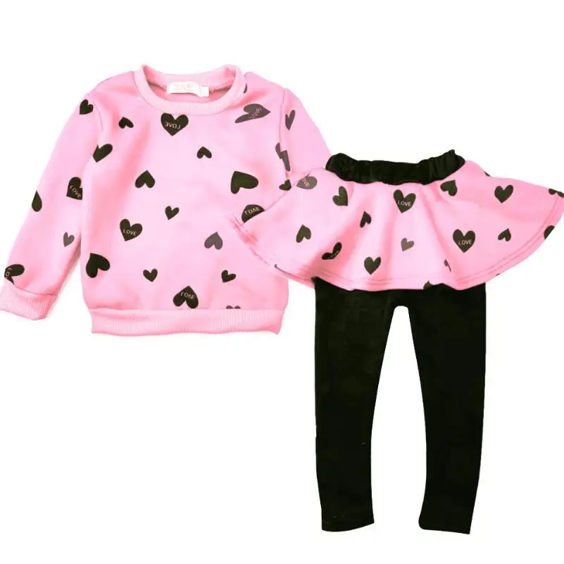 Одежда для девочек Детская осенне-зимняя футболка и штаны Рождественская