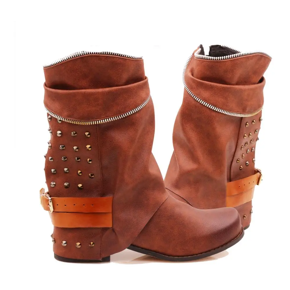 

New Women Boots Ankle Boots Fashion Rivet Boots Autumn Winter Women's Boots