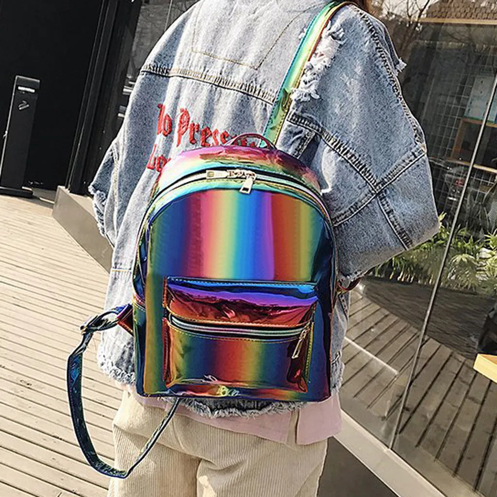 Новая сумка женские стильные рюкзаки Радужный Рюкзак Студенческая на плечо
