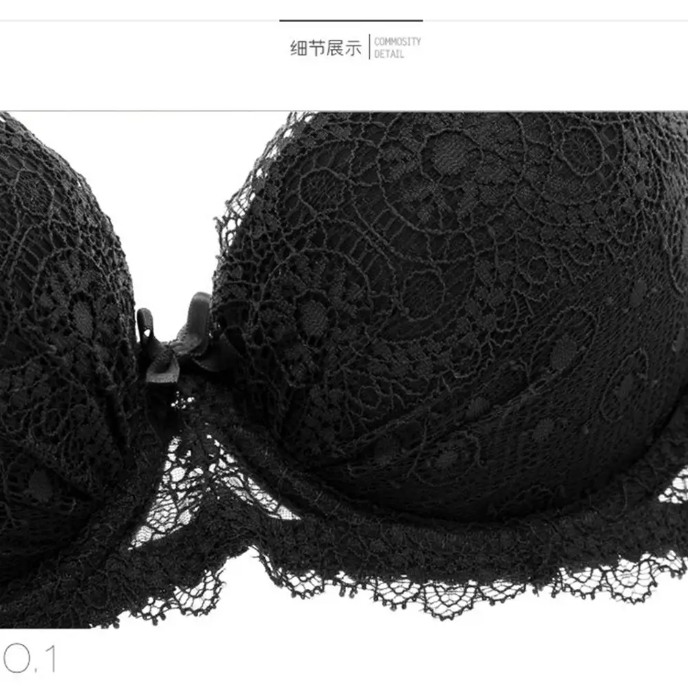 

SXTHAENOO Bra Set Lingerie for Women Thin Deep V Lace Edge Small Breasts Gathered Adjusted Upper Collection Auxiliary Breast