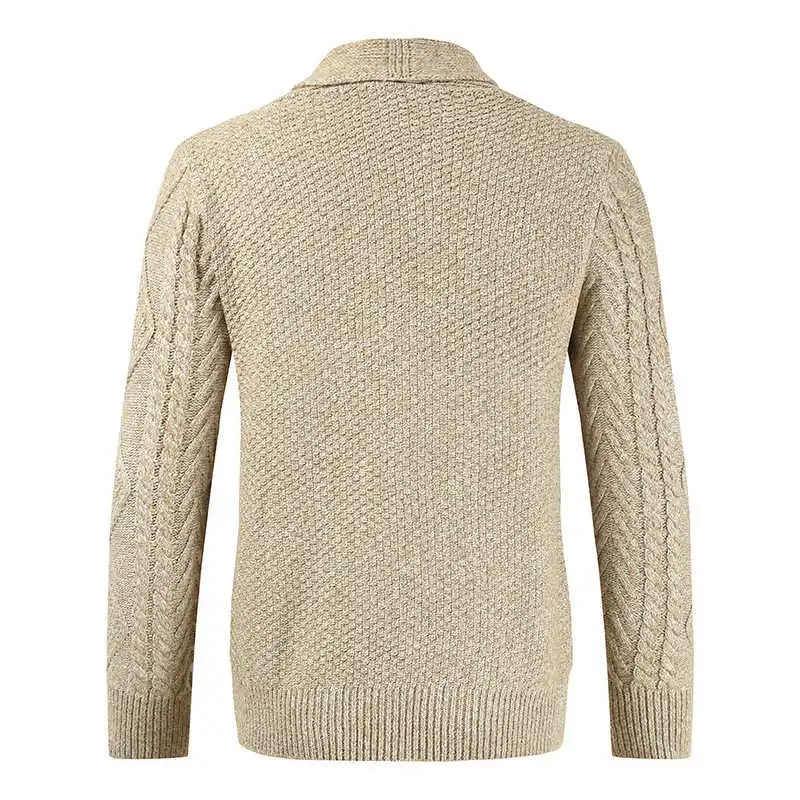 

Winter with Buttoned Knitted Pockets Cable Sweater New Mens Shawl Neck Cardigan