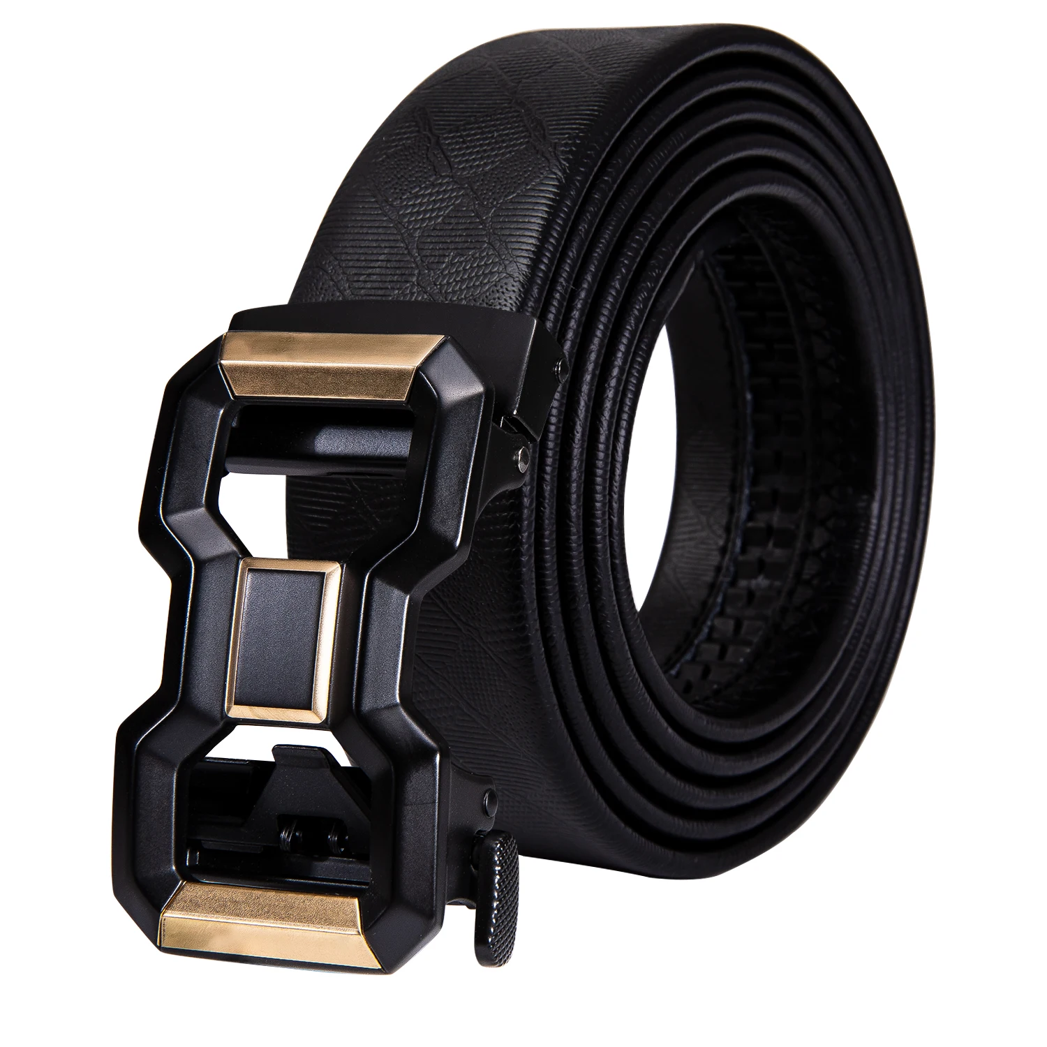 Мужской кожаный ремень с пряжкой золотистого и серебристого цвета 3 упаковки