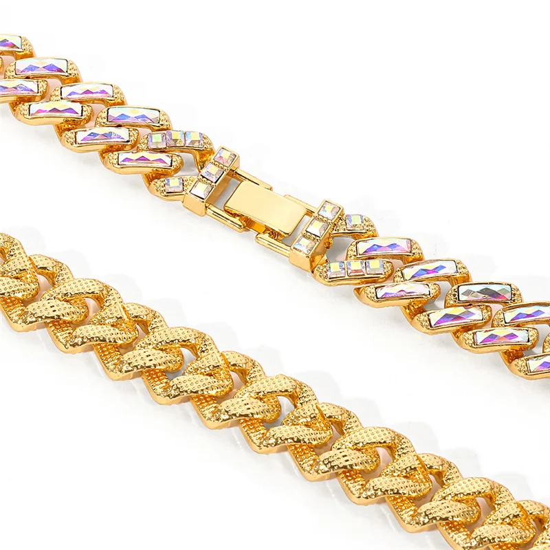 Мужские браслеты с кристаллами ожерелье из кубинской прямоугольной формы в