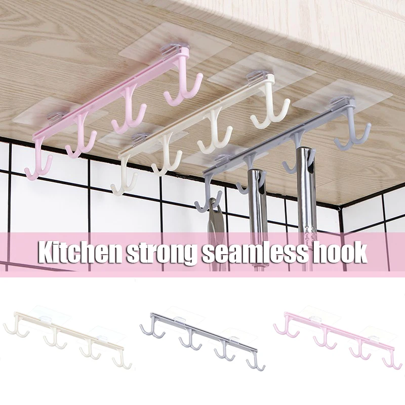 

Multifunctional Punch Free Kitchen Hook Kitchen Supply Storage Hanger With 8 Hooks Towel Hanger Rack Towel Hook Home Storage