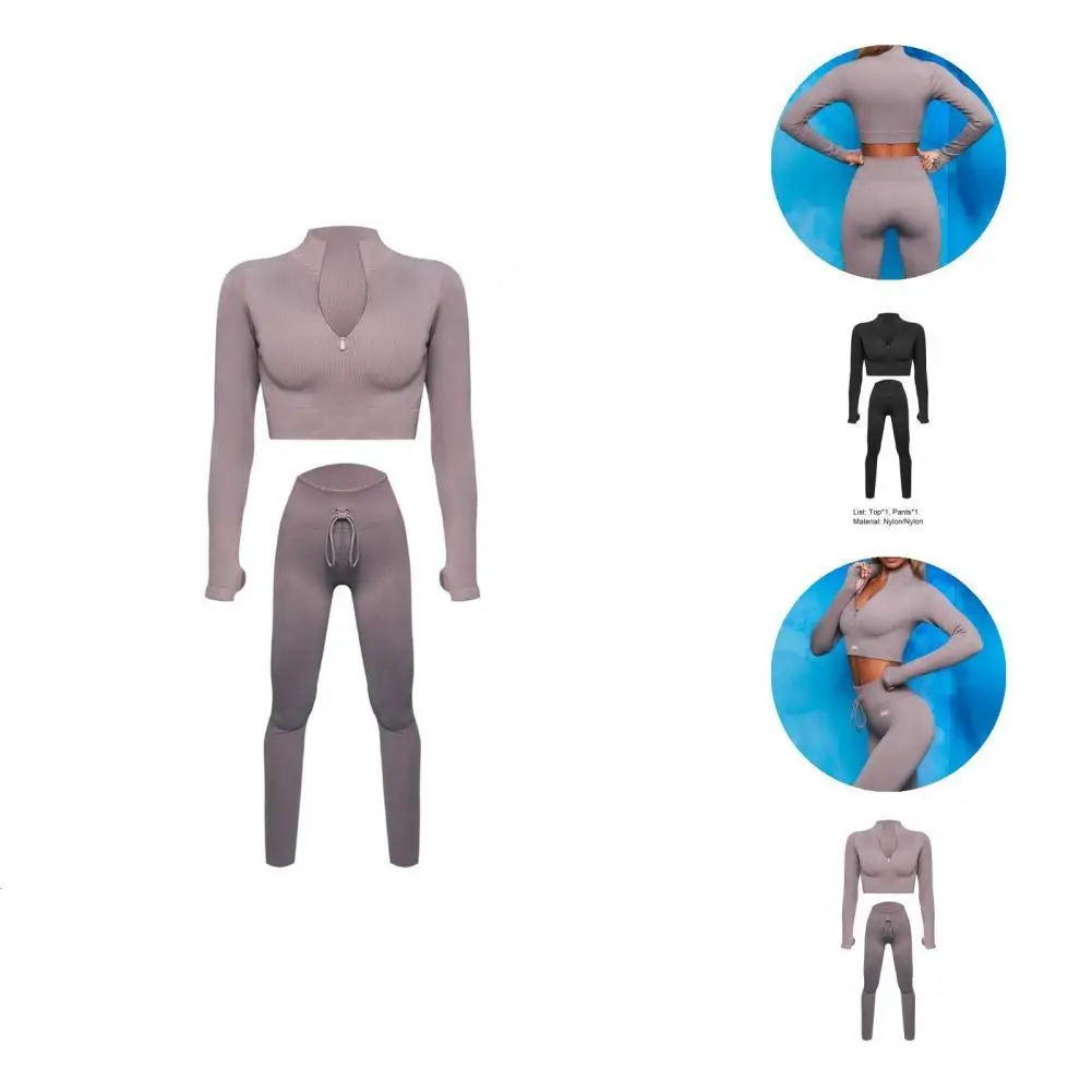 

Модный костюм для йоги, однотонная спортивная одежда с воротником-стойкой, спортивный костюм для йоги