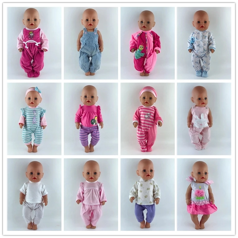 16 шт./компл. модная одежда подходит для кукол новорожденных 43 см Одежда 17 дюймов