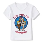 Детская летняя дизайнерская забавная футболка LOS POLLOS HERMANOS, детская одежда для маленьких цыплят, братьев, Рик, для мальчиков и девочек, топы, ooo5046