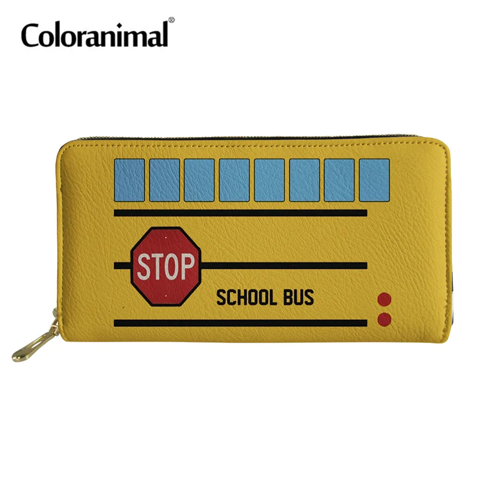 Модный женский кошелек Coloranimal кожаный чехол для монет с принтом школьного
