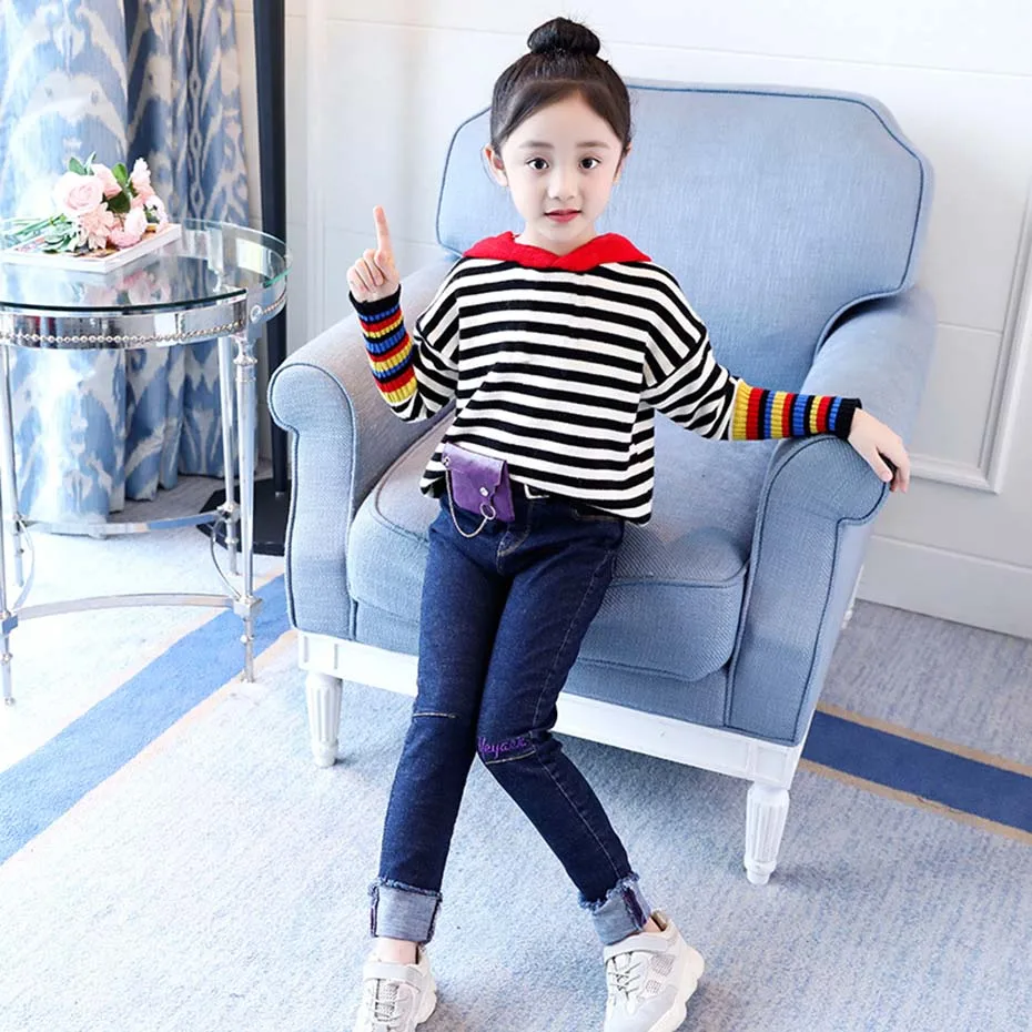 Детская куртка Радужная полосатая для девочек лоскутные толстовки Верхняя