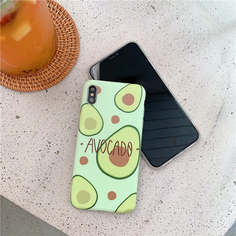 IUENUA Pineapple Avocado Case For iPhone XS MAX X XR Cover 7 8 Plus 6 S Cute Fruit Soft Silicone Phone |