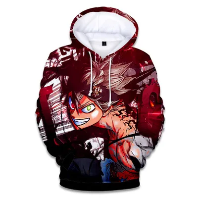 

Hight Quality Anime Black Clover Asta Men Cosplay Costume 3D Printed Pullover Hoodie Jacket