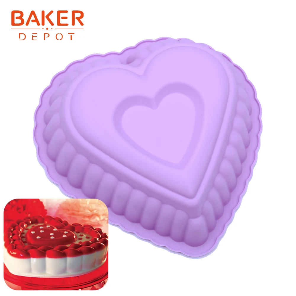 BAKER DEPOT, силиконовая форма для торта, сердце, форма для выпечки тортов, большие торты, хлебная выпечка, инструмент для кекса, форма для пиццы, сделай сам, на день рождения