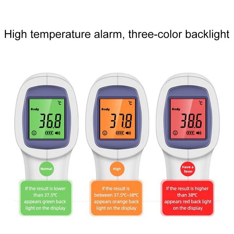 Цифровой инфракрасный термометр бесконтактный температурный ручной цветной