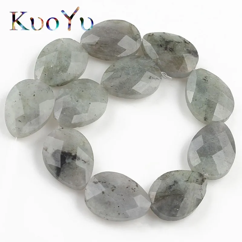Бусины из натурального камня граненые серого Лабрадорита 13 х18 мм свободные