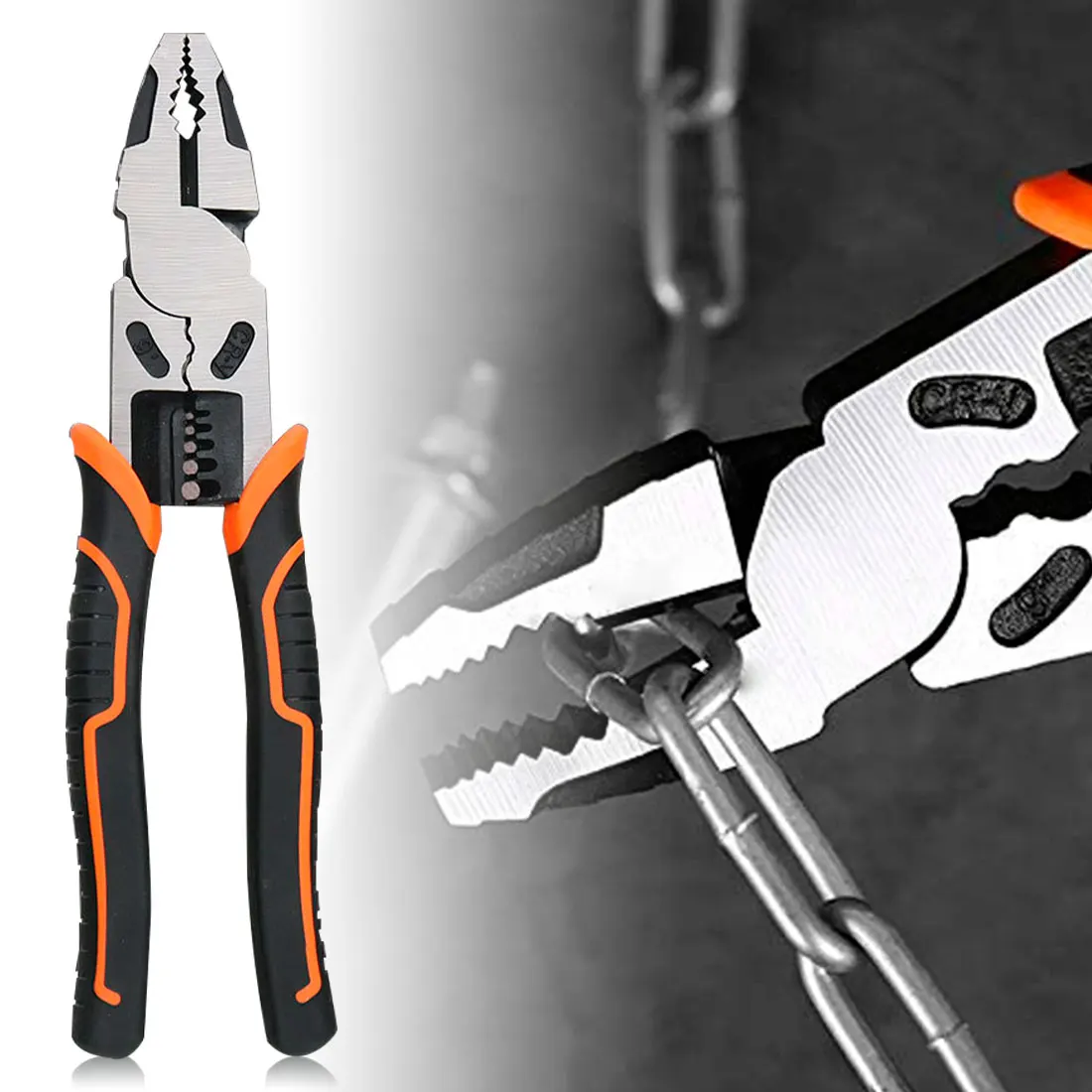 

Professional Pliers Combination Pliers Set 9-inch Stripper / Crimper / Cutter Heavy Cable Pliers Diagonal Pliers Hand Tools