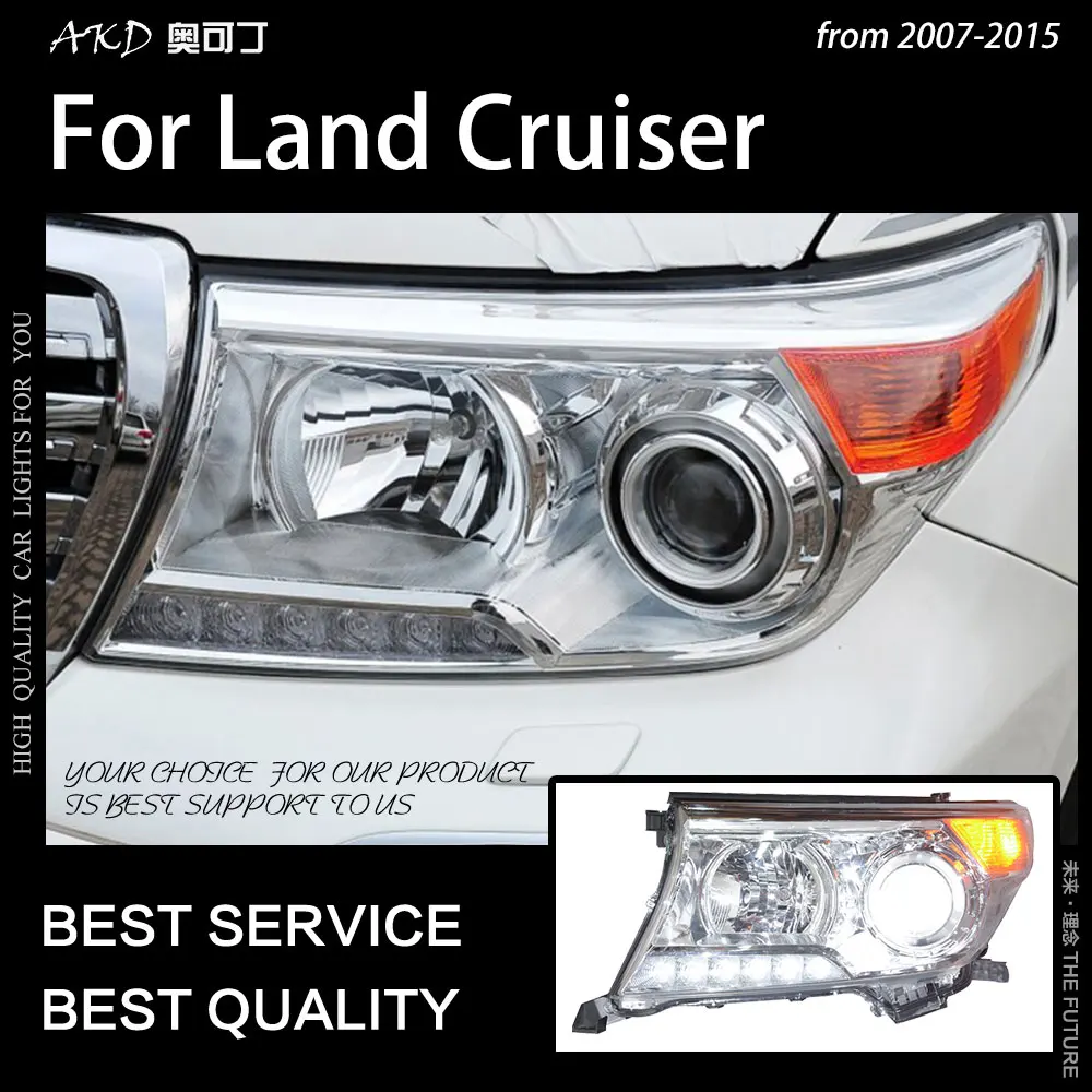 АКД стайлинга автомобилей фара для Toyota Land Cruiser фары 2007-2015 LC200 светодиодный DRL Bi Xenon