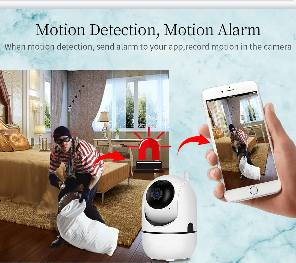 720P Baby Monitor Smart Home Cry Alarm Mini Surveillance Camera