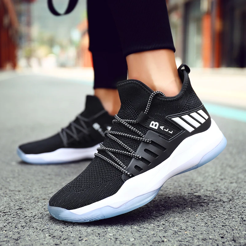 High Top Men Sport Shoes Basketball Sneakers Light Outdoor Footwear Breathable Anti-slip Rebound Gym Ankle Boots for | Обувь