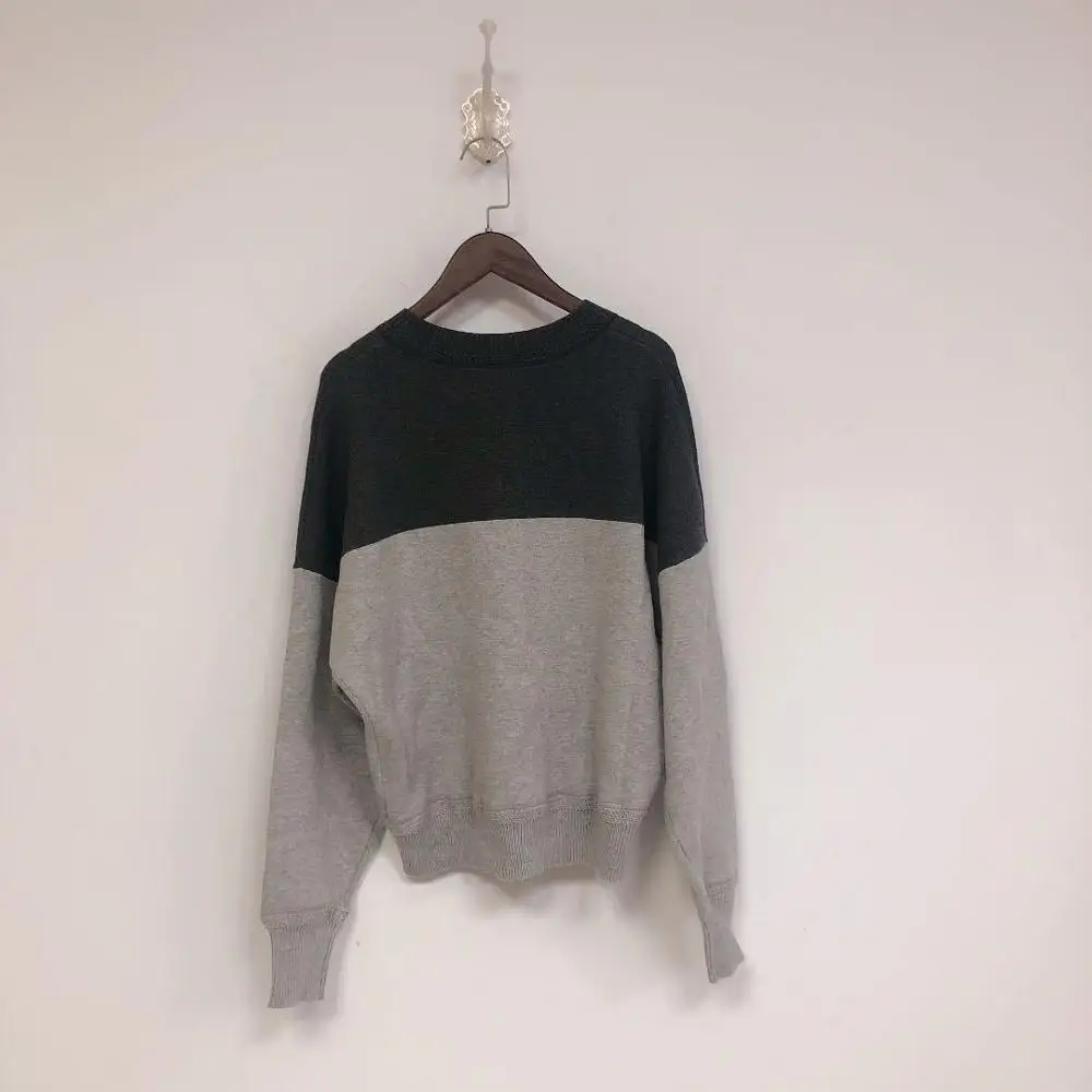 

Women Letters Knitted Sweater O-Neck Long Sleeve Knitwear Jumpers Color Patchwork Fashion Pullover Top 2020 New Autumn Winter