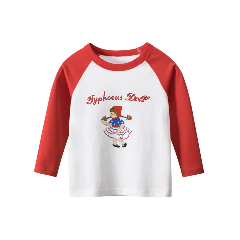

New Spring Autumn Girl's T-shirt Long Sleeve Girl's Bottoming Shirt Children's Clothes Casual Loose Short Sleeve Tee Tops